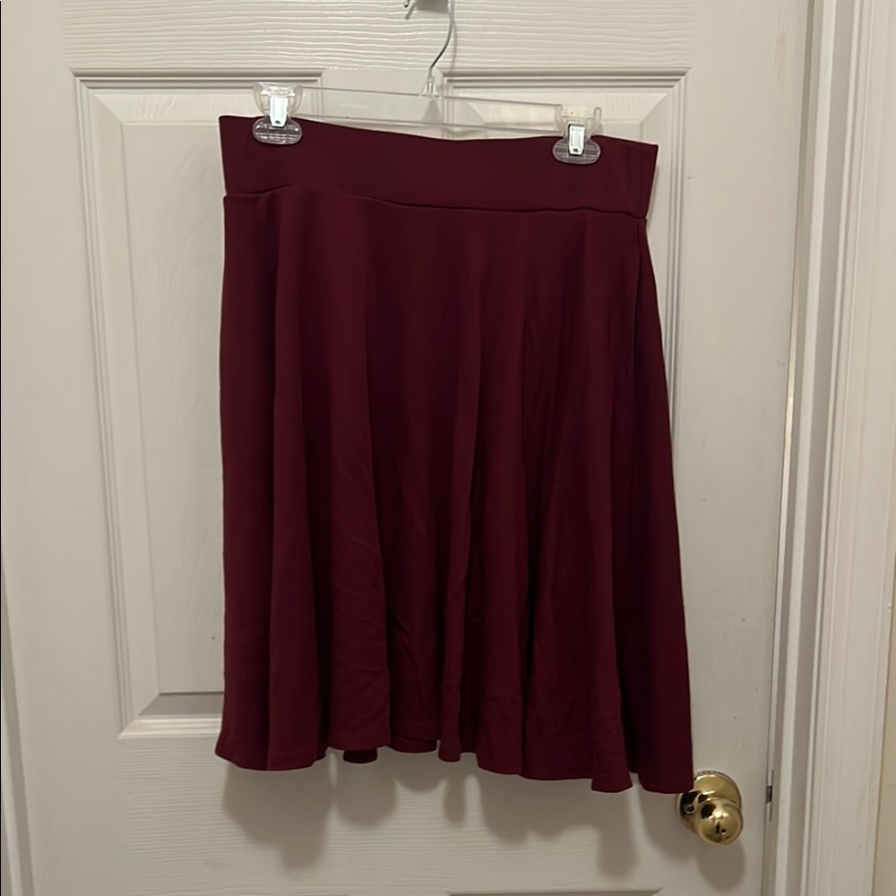 Snag 12-14 Burgundy Women's ottoman flare Skirt